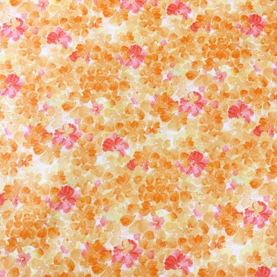 Coton à motif - Floral Orange