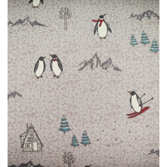 flannel Penguin skiing 1 meter