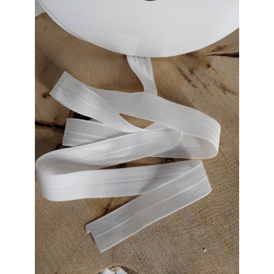 White elastic FOE woven 25mm  (3/8) 10 meters
